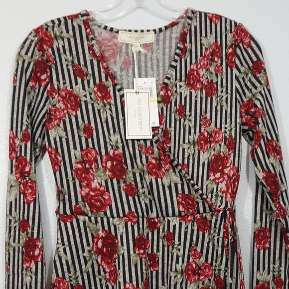 Striped Dress with Roses Medium - Picture 7 of 8